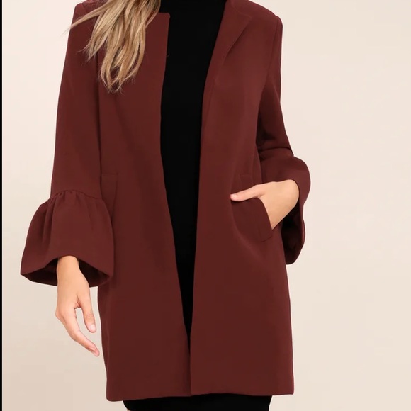 Lulus Jackets & Blazers - Lulu’s Maroon Coat